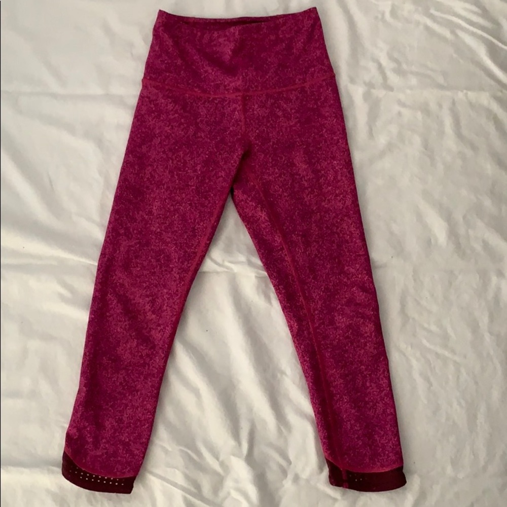 Lululemon Wunder Under Crop with Cut Outs